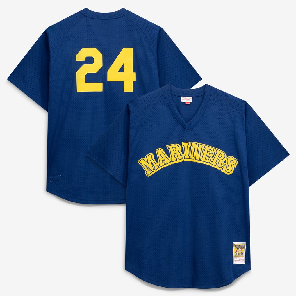 Ken Griffey Jr. Seattle Mariners Mitchell & Ness Big & Tall Cooperstown Collection Mesh Batting Practice Jersey - Royal
