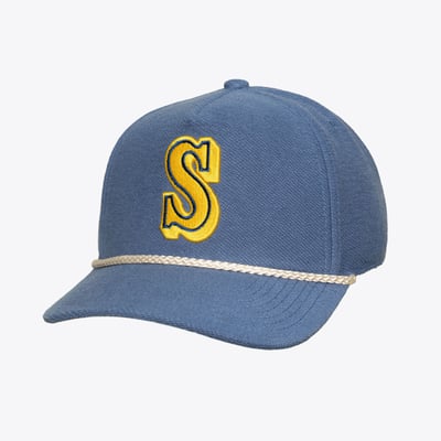  Seattle Mariners Mitchell & Ness Heritage Hues French Terry Snapback Hat - Navy