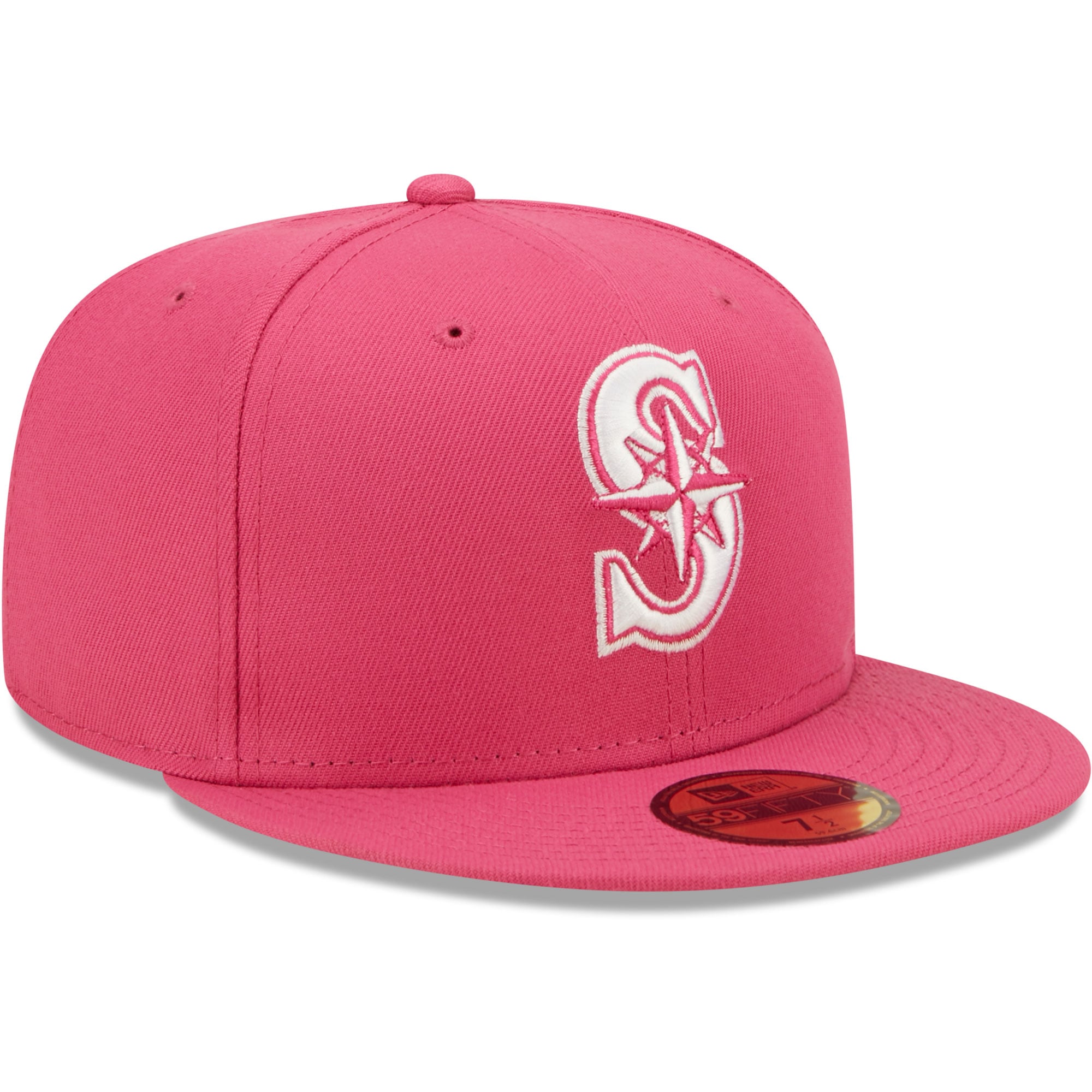 New Era 59FIFTY Seattle Mariners Cap ピンク Seattle Mariners New Era Logo 59FIFTY Fitted Hat - Beetroot