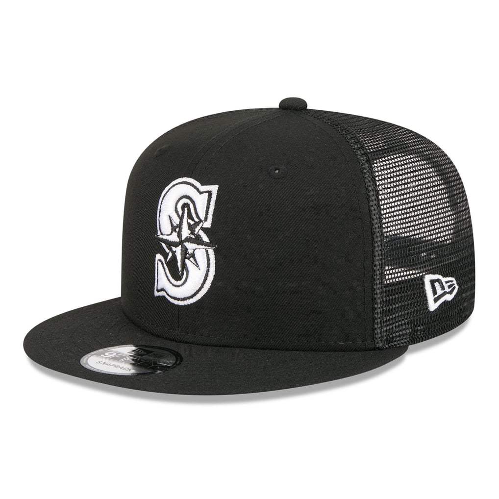 Seattle Mariners New Era 9FIFTY Adjustable Trucker Hat - Black