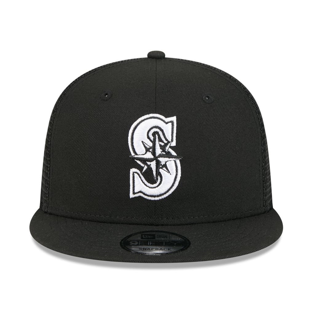 Seattle Mariners New Era 9FIFTY Adjustable Trucker Hat - Black