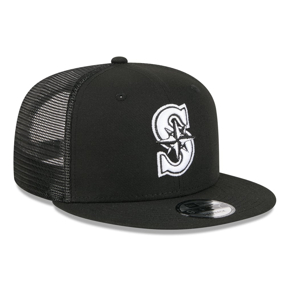 Seattle Mariners New Era 9FIFTY Adjustable Trucker Hat - Black