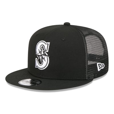 Seattle Mariners New Era 9FIFTY Adjustable Trucker Hat - Black