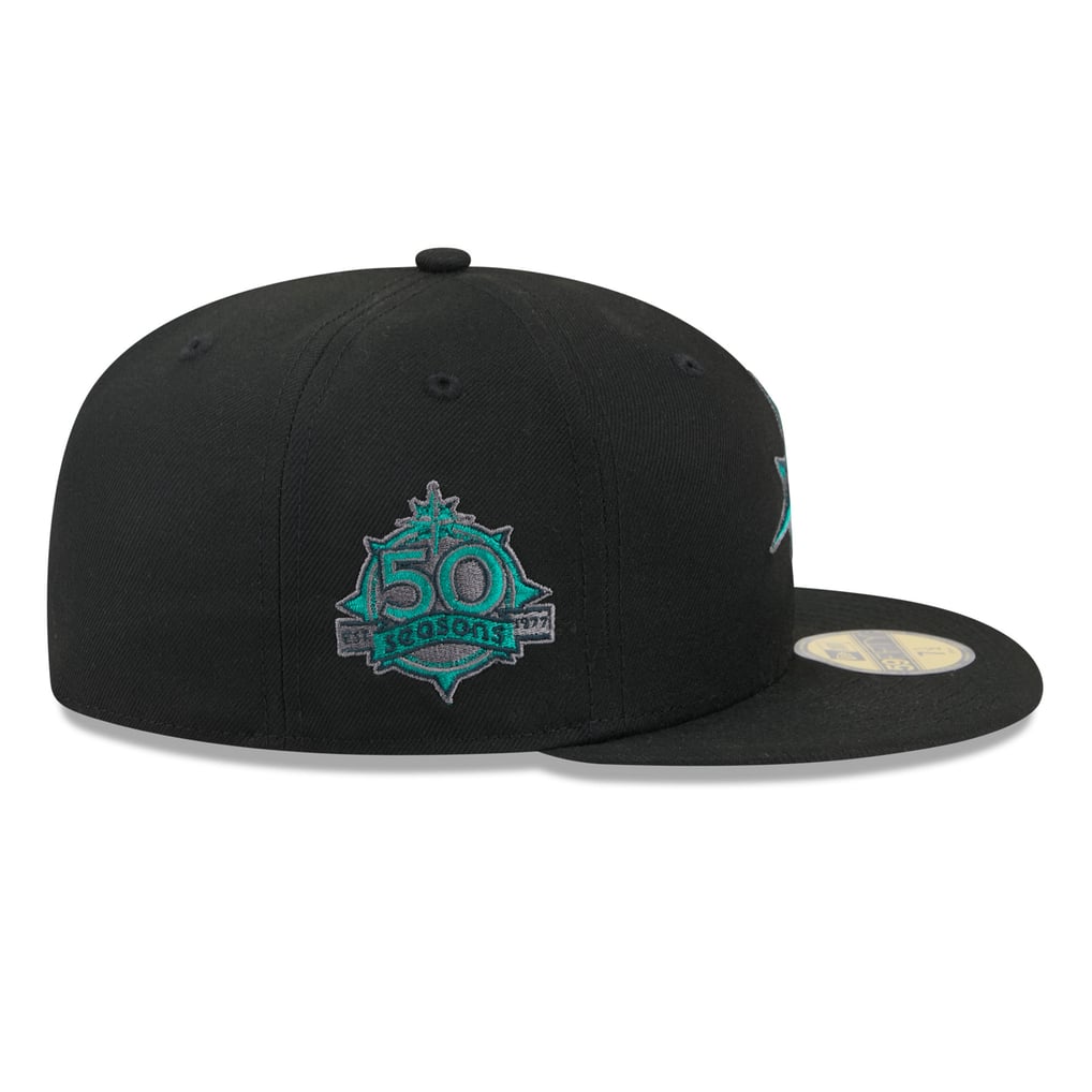 Men's Seattle Mariners New Era Black Color Pop 59FIFTY Fitted Hat