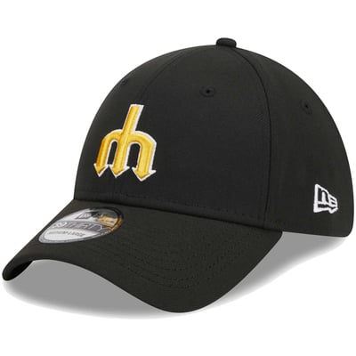 Seattle Mariners New Era Logo 39THIRTY Flex Hat - Black