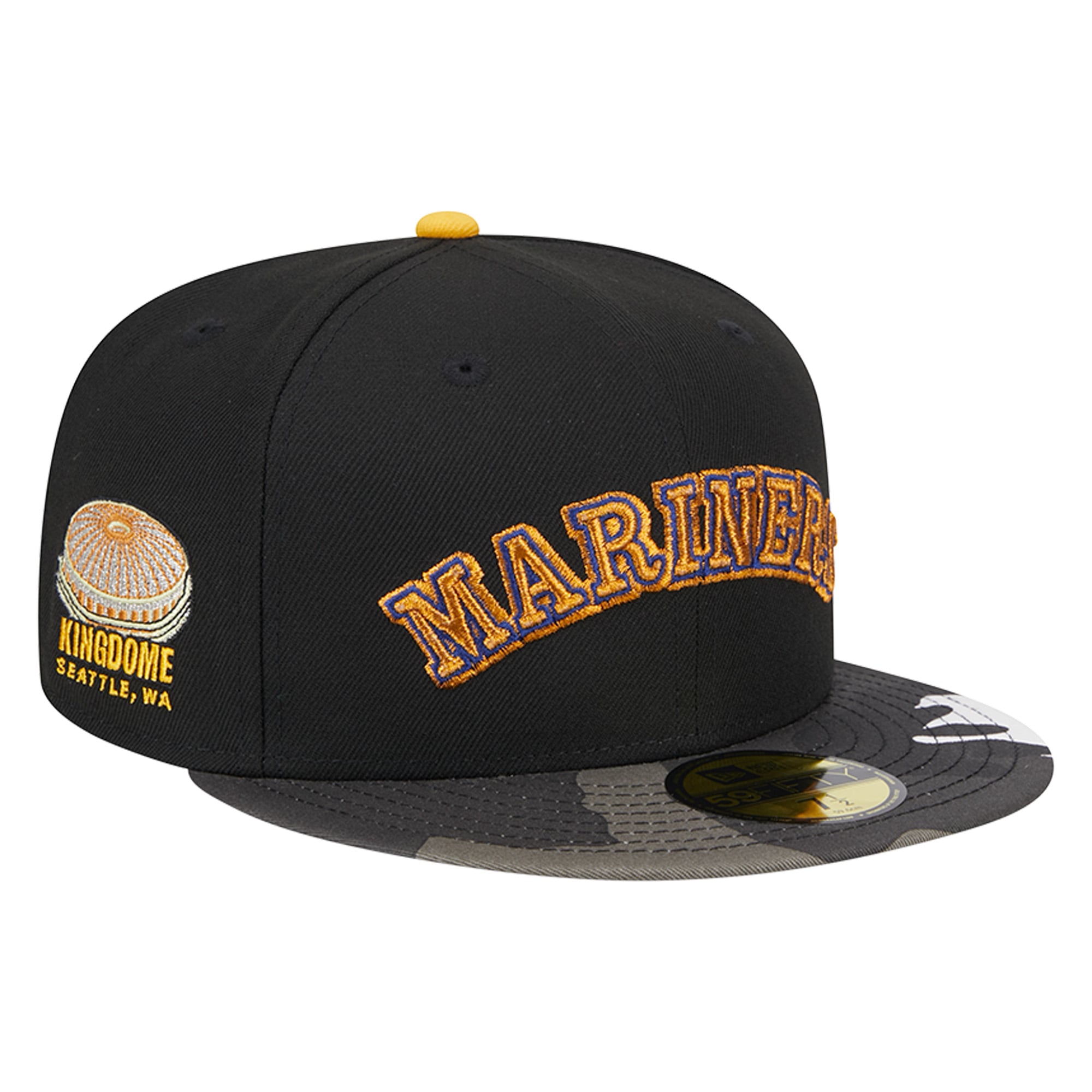Seattle Mariners New Era Metallic Camo 59FIFTY Fitted Hat  display picture 1