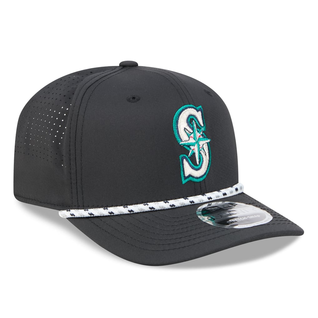  Seattle Mariners New Era Vented 9SEVENTY Rope Adjustable Hat - Black