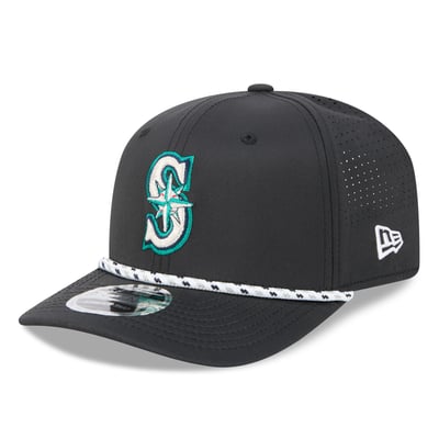  Seattle Mariners New Era Vented 9SEVENTY Rope Adjustable Hat - Black