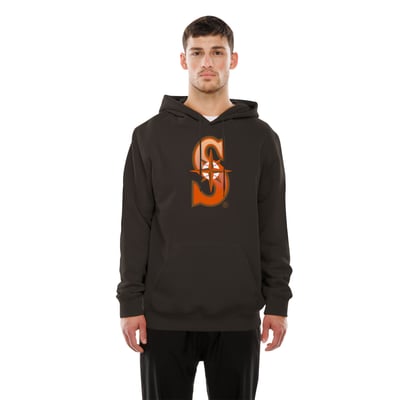  Seattle Mariners New Era Gradient Monogram Pullover Hoodie - Brown
