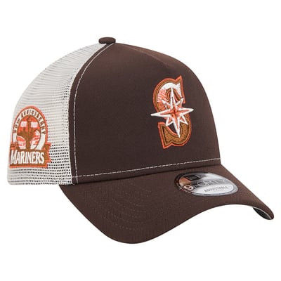 Seattle Mariners New Era Pumpkin Spice 9FORTY A-Frame Adjustable Trucker Hat - Brown