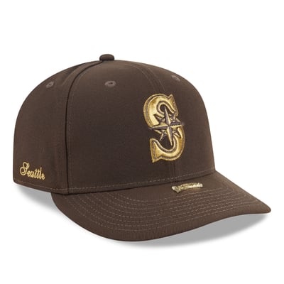 Seattle Mariners New Era Visor Pin A-Frame 59FIFTY Fitted Hat - Brown