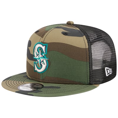 Seattle Mariners New Era Woodland Camo Trucker 9FIFTY Snapback Hat - Camo