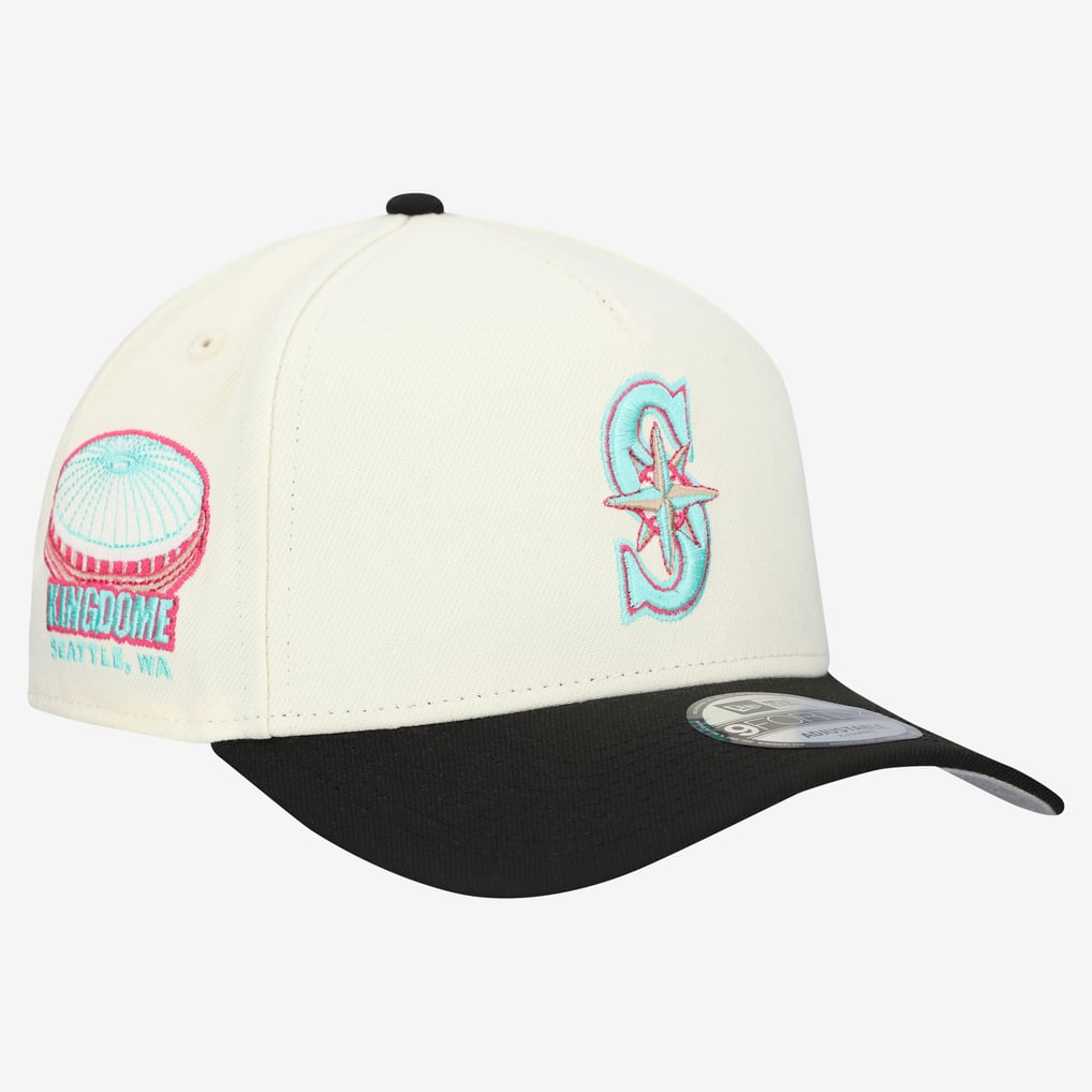Seattle Mariners New Era Stadium Chrome 9FORTY A-Frame Adjustable Hat - Cream