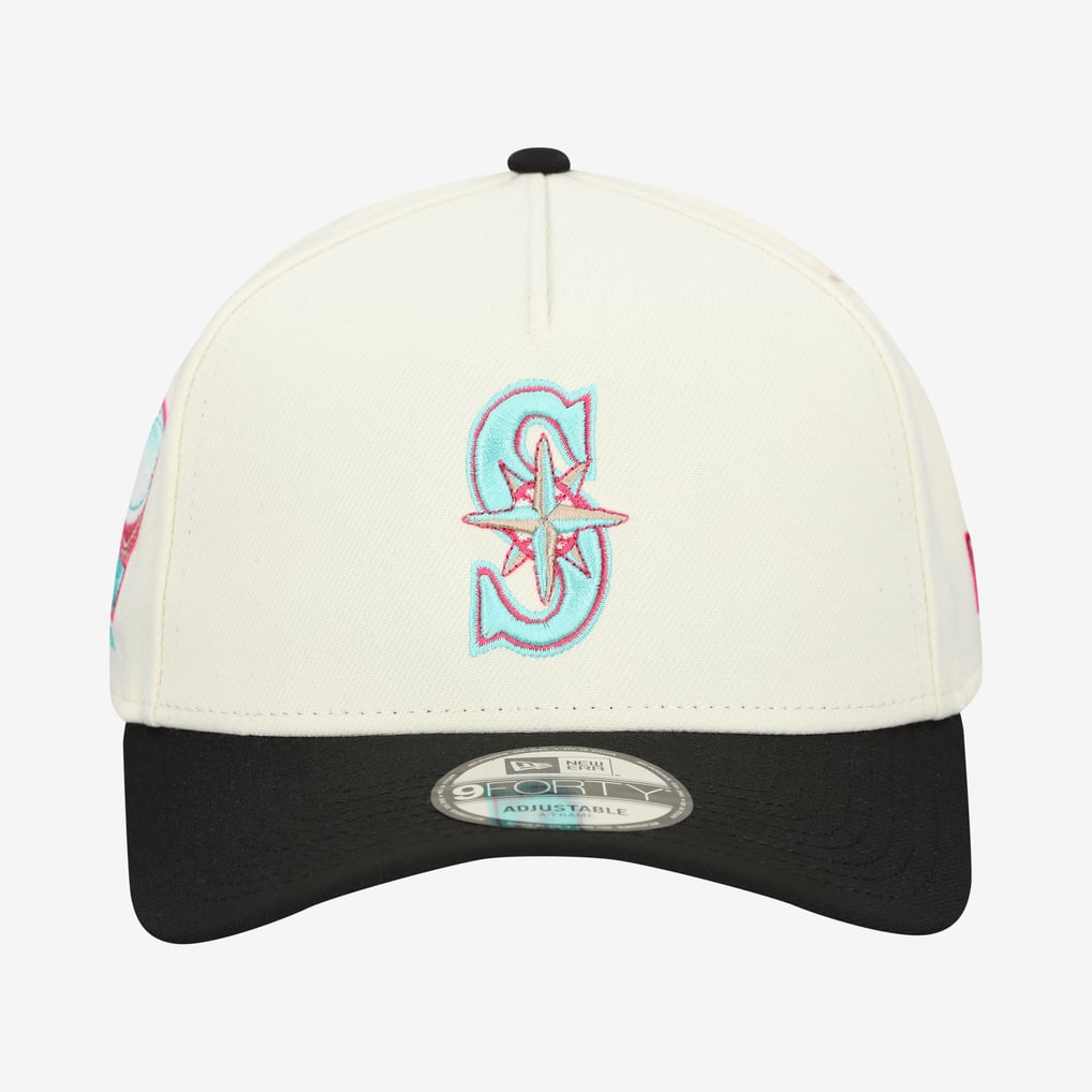 Seattle Mariners New Era Stadium Chrome 9FORTY A-Frame Adjustable Hat - Cream