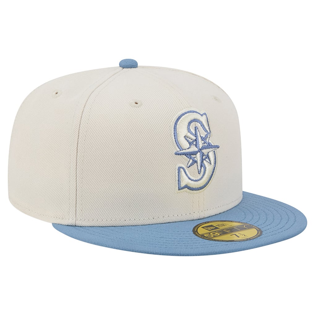 Seattle Mariners New Era Color Pack 59FIFTY Fitted Hat - Cream/Light Blue