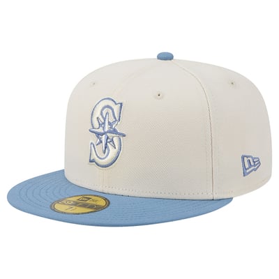 Seattle Mariners New Era Color Pack 59FIFTY Fitted Hat - Cream/Light Blue