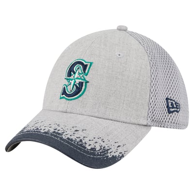 Seattle Mariners New Era Visor Paint Splatter 39THIRTY Flex Hat - Gray