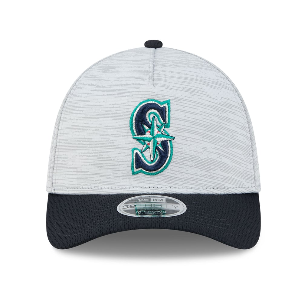  Seattle Mariners New Era Men's Tech 39THIRTY A-Frame Flex Hat - Gray/Navy