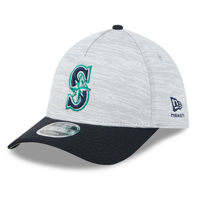  Seattle Mariners New Era Men's Tech 39THIRTY A-Frame M-Crown Flex Hat - Gray/Navy