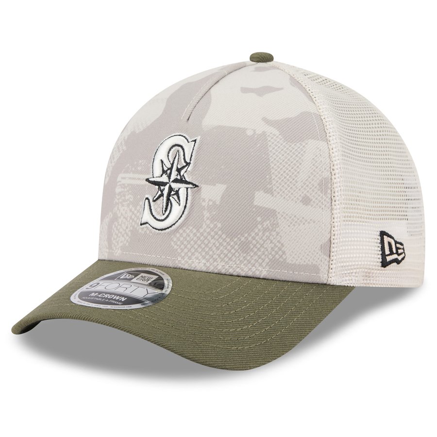 Men's Seattle Mariners New Era Light Beige/Olive 2025 Armed Forces Day ...