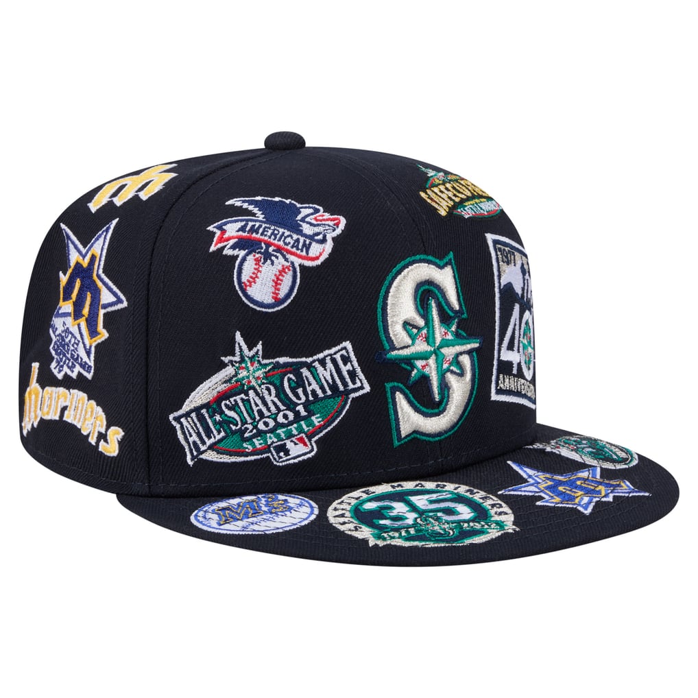 Seattle Mariners New Era All Over 59FIFTY Fitted Hat - Navy