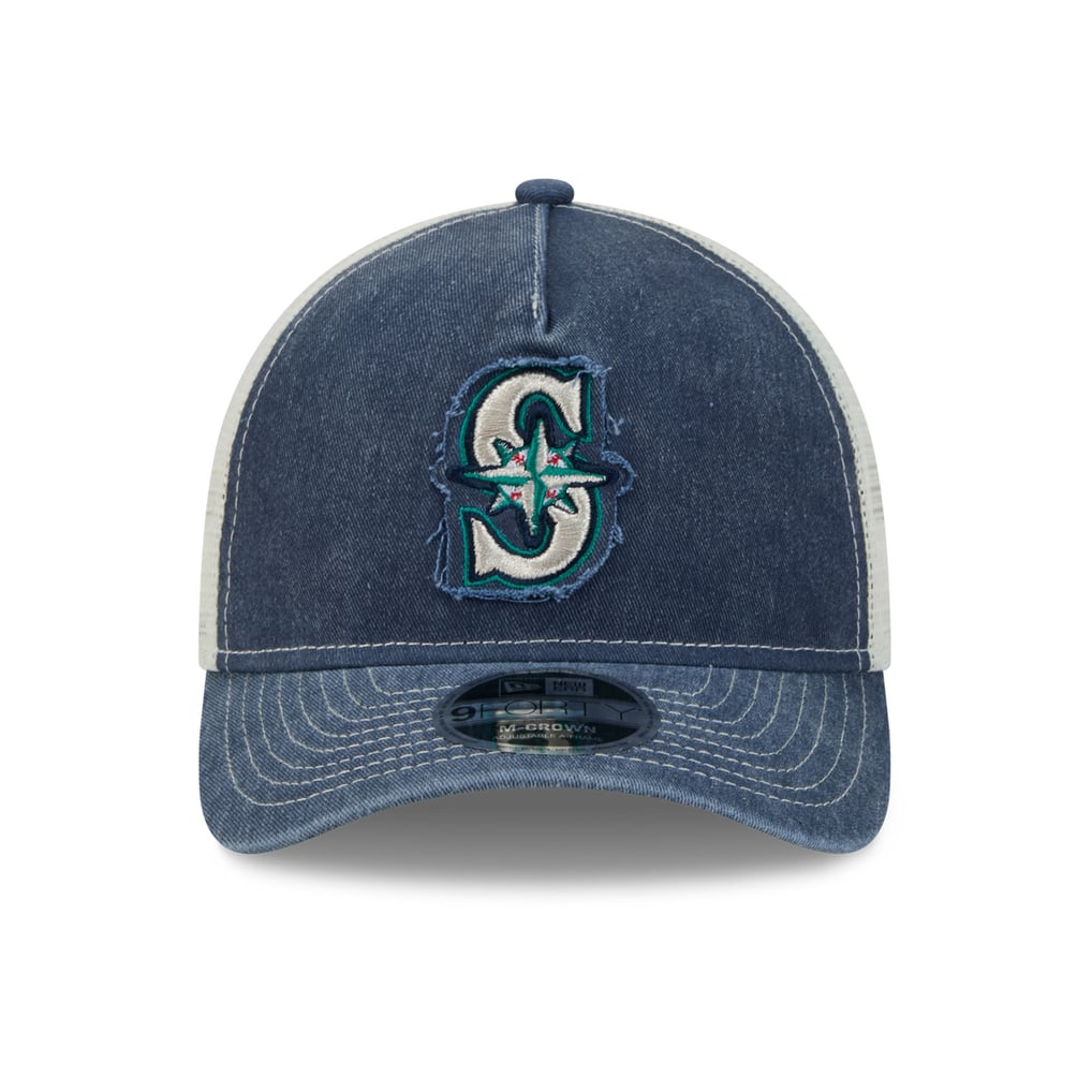  Seattle Mariners New Era Fan 9FORTY A-Frame Trucker Adjustable Hat - Navy