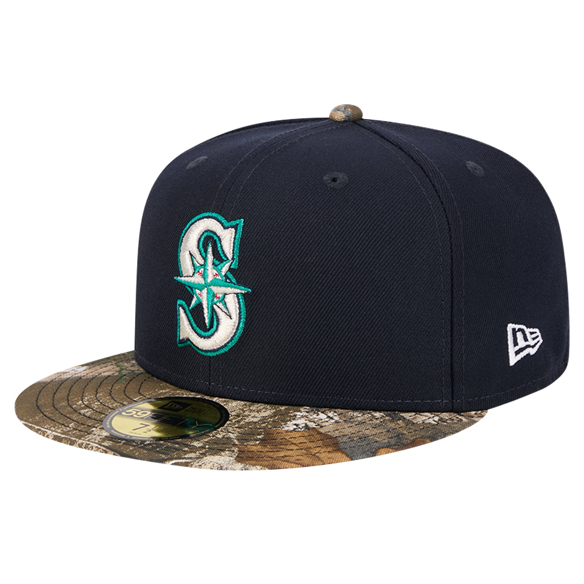 Seattle Mariners New Era Realtree Camo 59FIFTY Fitted Hat - Navy display picture 3