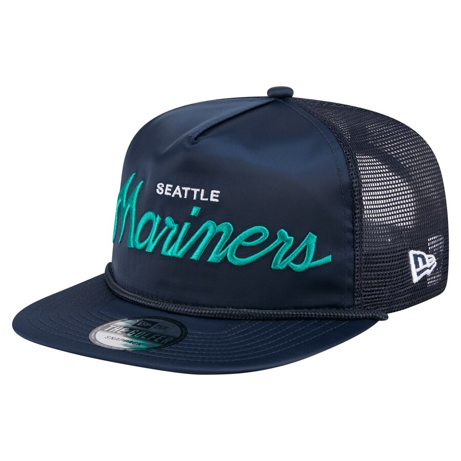 Men's Seattle Mariners New Era Navy Retro Satin Script Golfer ...