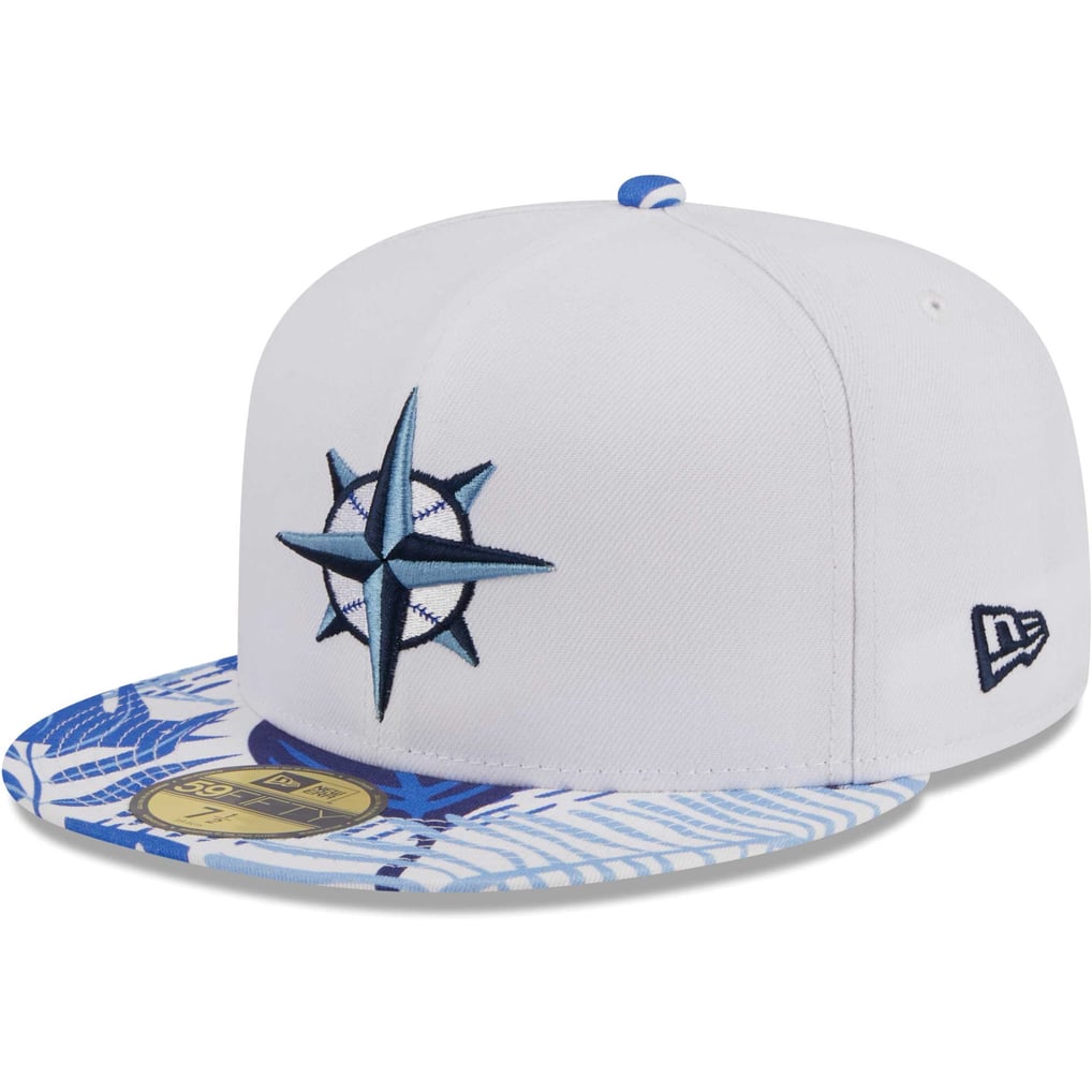 Seattle Mariners New Era Flamingo 59FIFTY Fitted Hat - White/Blue
