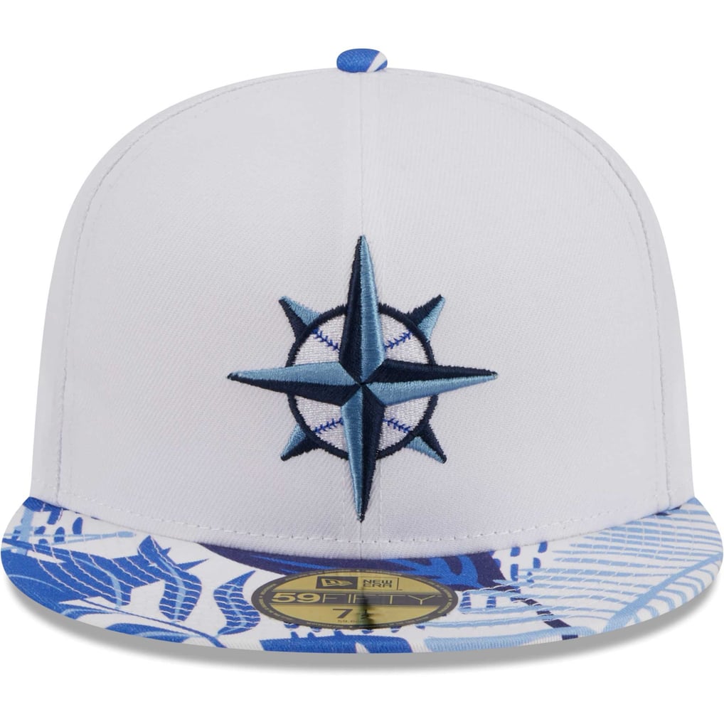 Seattle Mariners New Era Flamingo 59FIFTY Fitted Hat - White/Blue