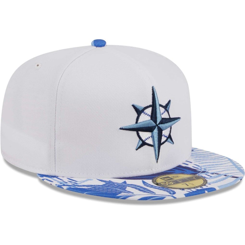 Seattle Mariners New Era Flamingo 59FIFTY Fitted Hat - White/Blue
