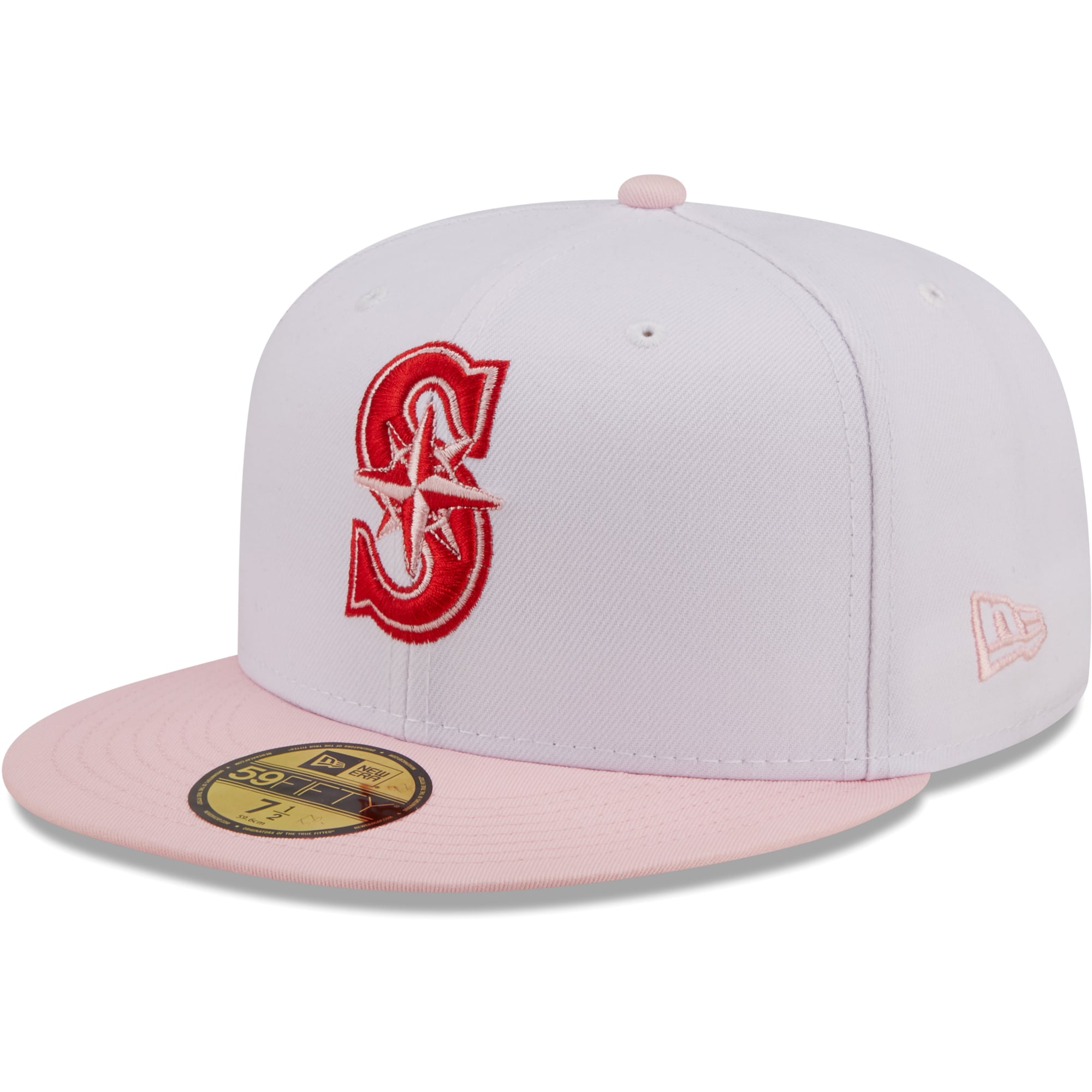 Men's Seattle Mariners New Era White/Pink Scarlet Undervisor