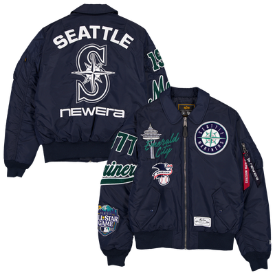 Seattle Mariners New Era x Alpha Industries MA-1 Full-Zip Bomber Jacket - Navy