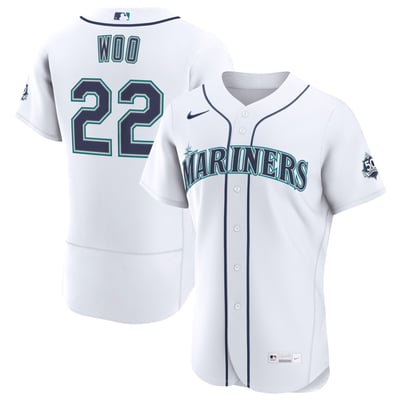 Bryan Woo Seattle Mariners Nike Home 50th Season Authentic Jersey - White