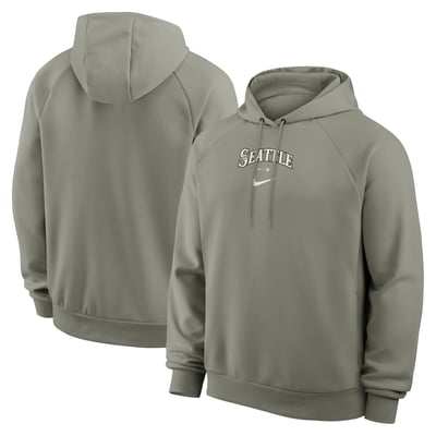 Seattle Mariners Nike Statement Primary Raglan Dri-FIT Hoodie - Gray