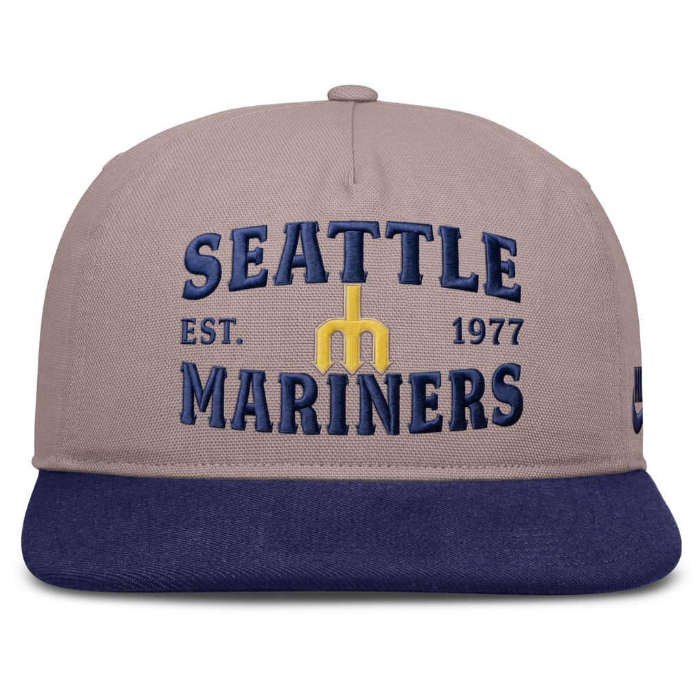 Seattle Mariners Nike Cooperstown Pro 5-Panel Adjustable Hat - Light Brown/Royal