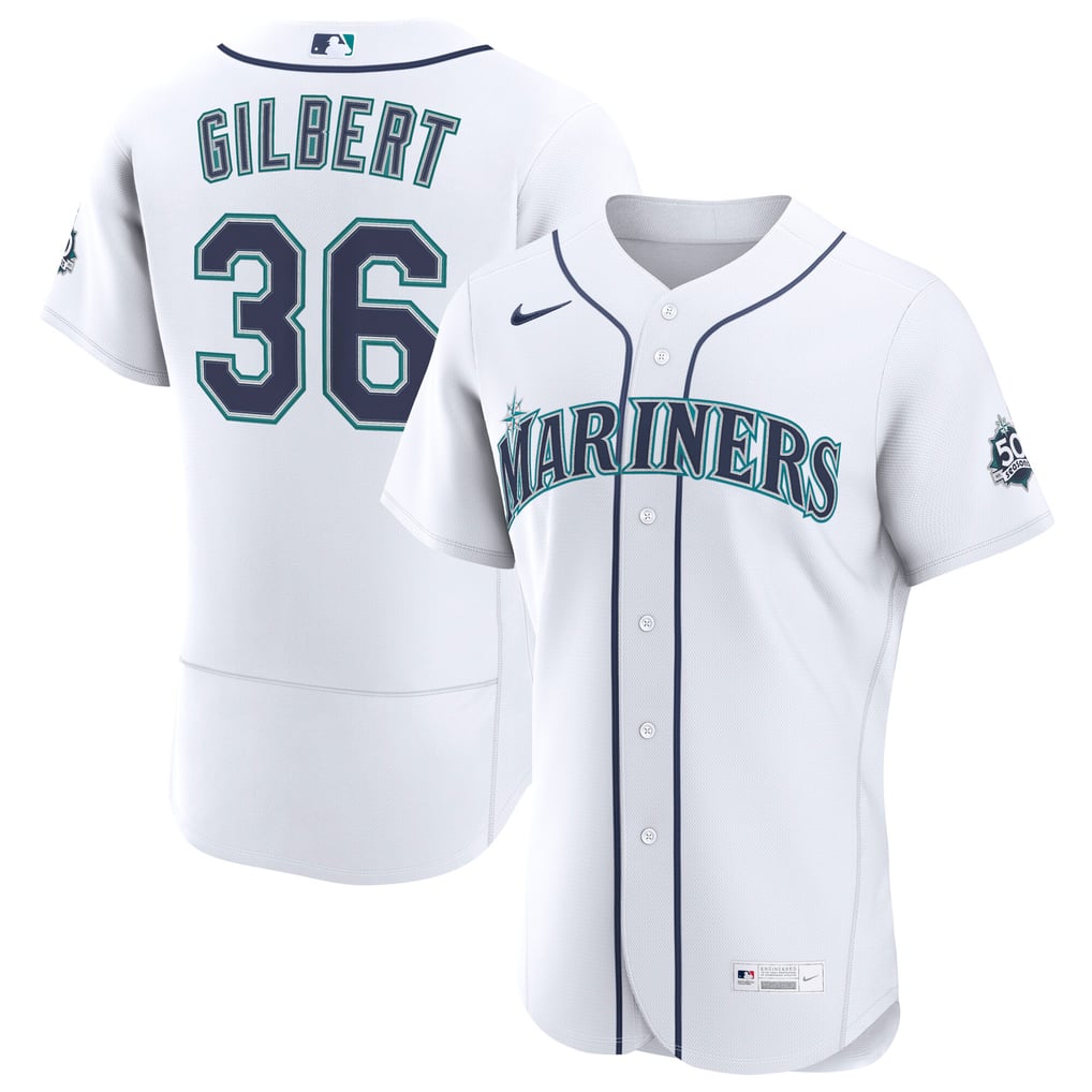 Logan Gilbert Seattle Mariners Nike Home 50th Season Authentic Jersey - White