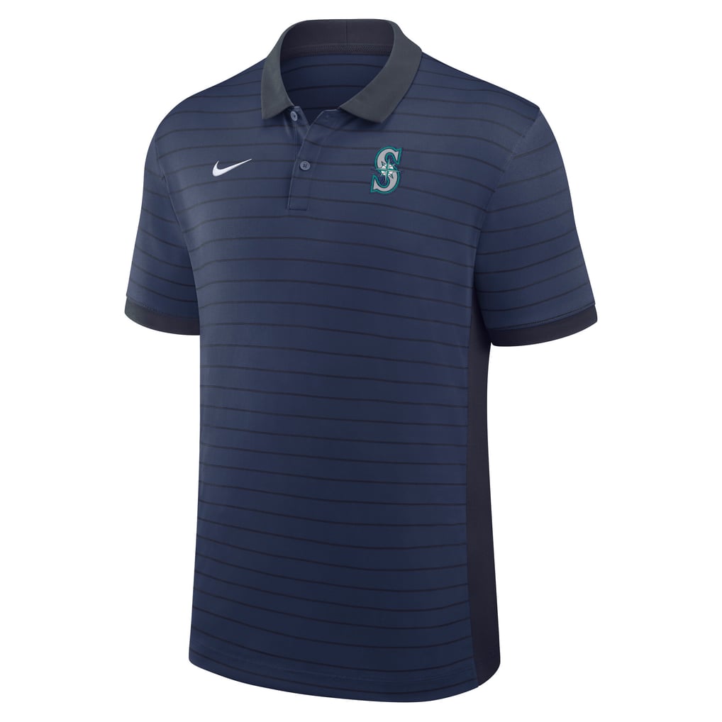 Seattle Mariners Nike Authentic Collection Striped Victory Dri-FIT Polo - Navy