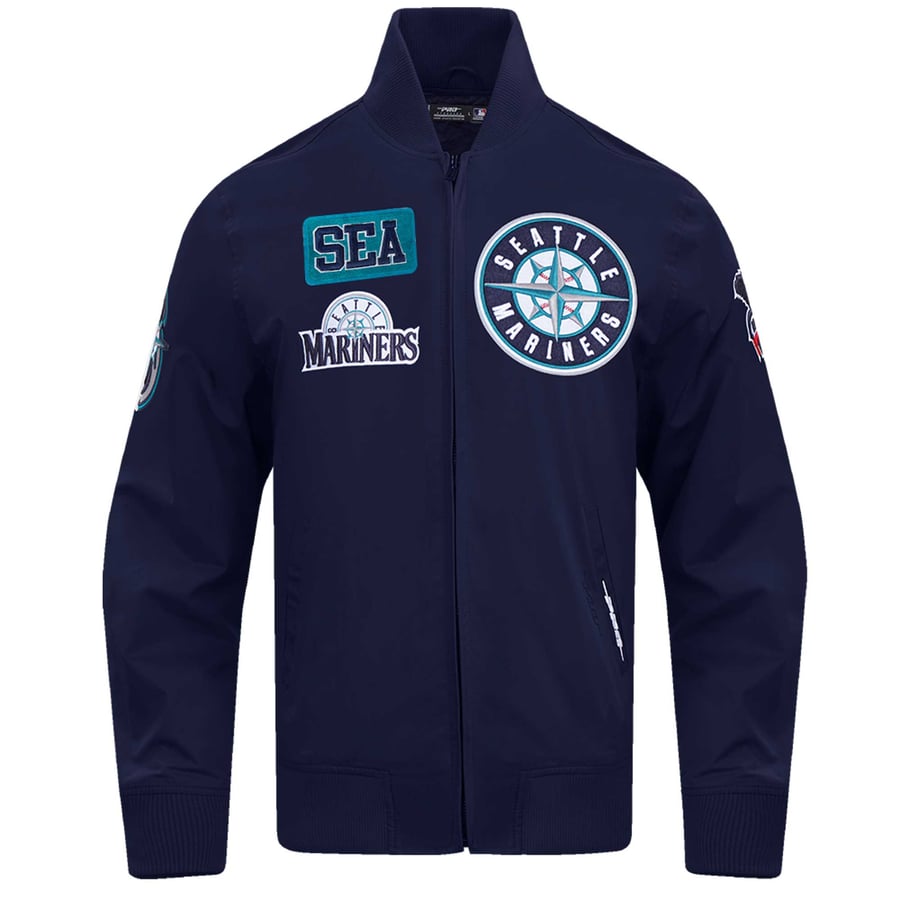 Men's Seattle Mariners Pro Standard Navy Area Code Twill Full-Zip Jacket