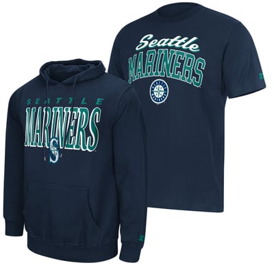 Seattle Mariners Starter Logo Hoodie & T-Shirt Combo Pack - Navy
