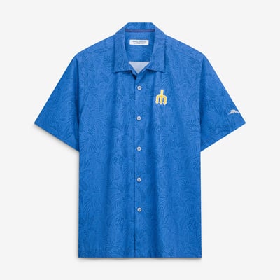 Seattle Mariners Tommy Bahama Saltwater Fronds IslandZone Button-Up Shirt - Royal