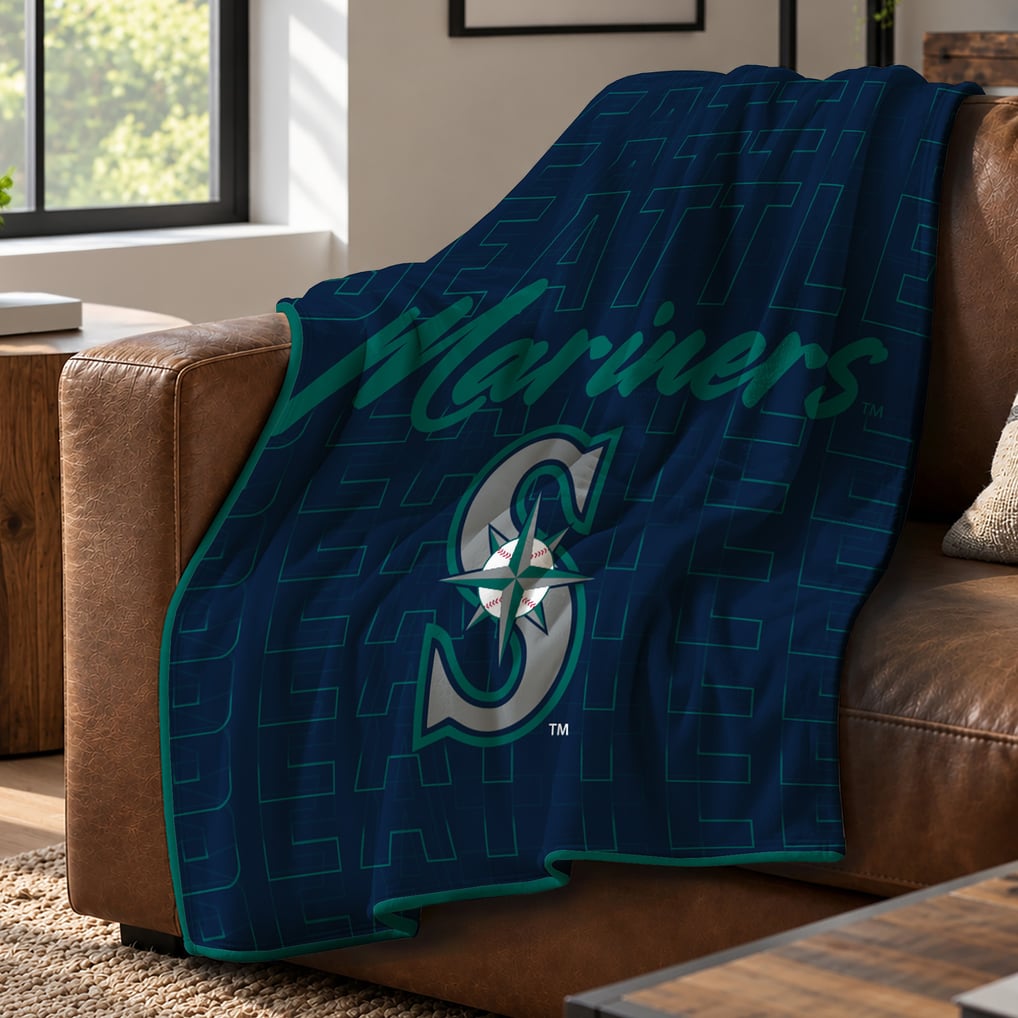 Seattle Mariners Pegasus Echo Script Fade 50" x 60" Ultra Soft Throw Blanket