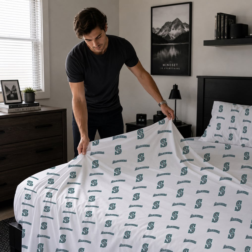 Seattle Mariners Pegasus Four-Piece Queen Sheet Set