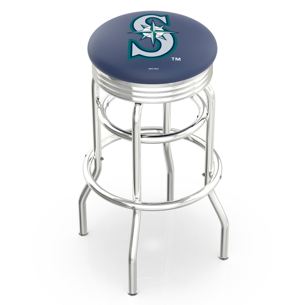 Seattle Mariners 30" Double Ring Chrome Swivel Counter Stool