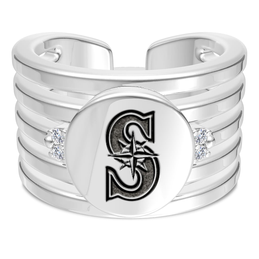 Seattle Mariners Bixler's Women's Logo Engraved Multiband Cuff Ring