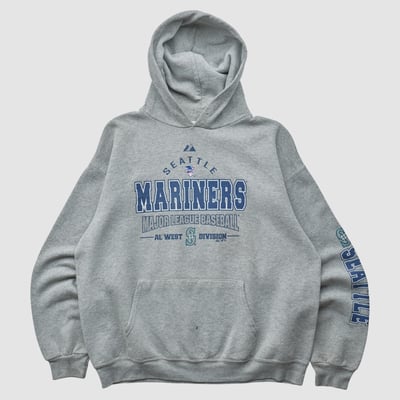 Seattle Mariners Majestic 2010 Hooded Pullover Sweatshirt - Heather Gray - L by Fanatics Real Vintage