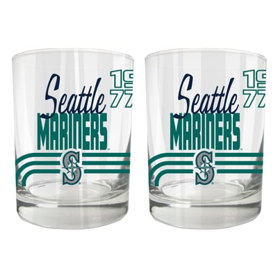 Seattle Mariners Two-Piece 12oz. Heritage Rocks Glass Set