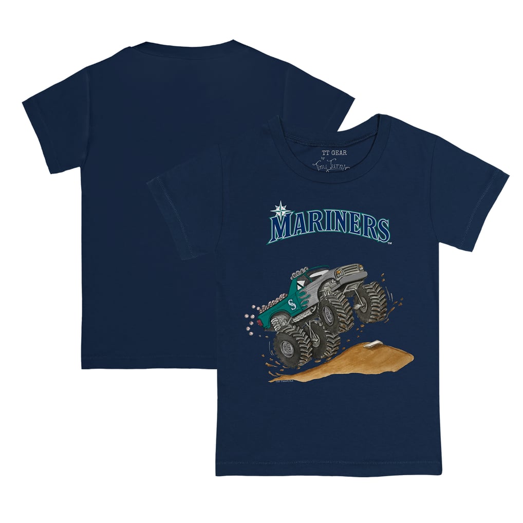 Seattle Mariners Tiny Turnip Toddler Monster Truck T-Shirt - Navy