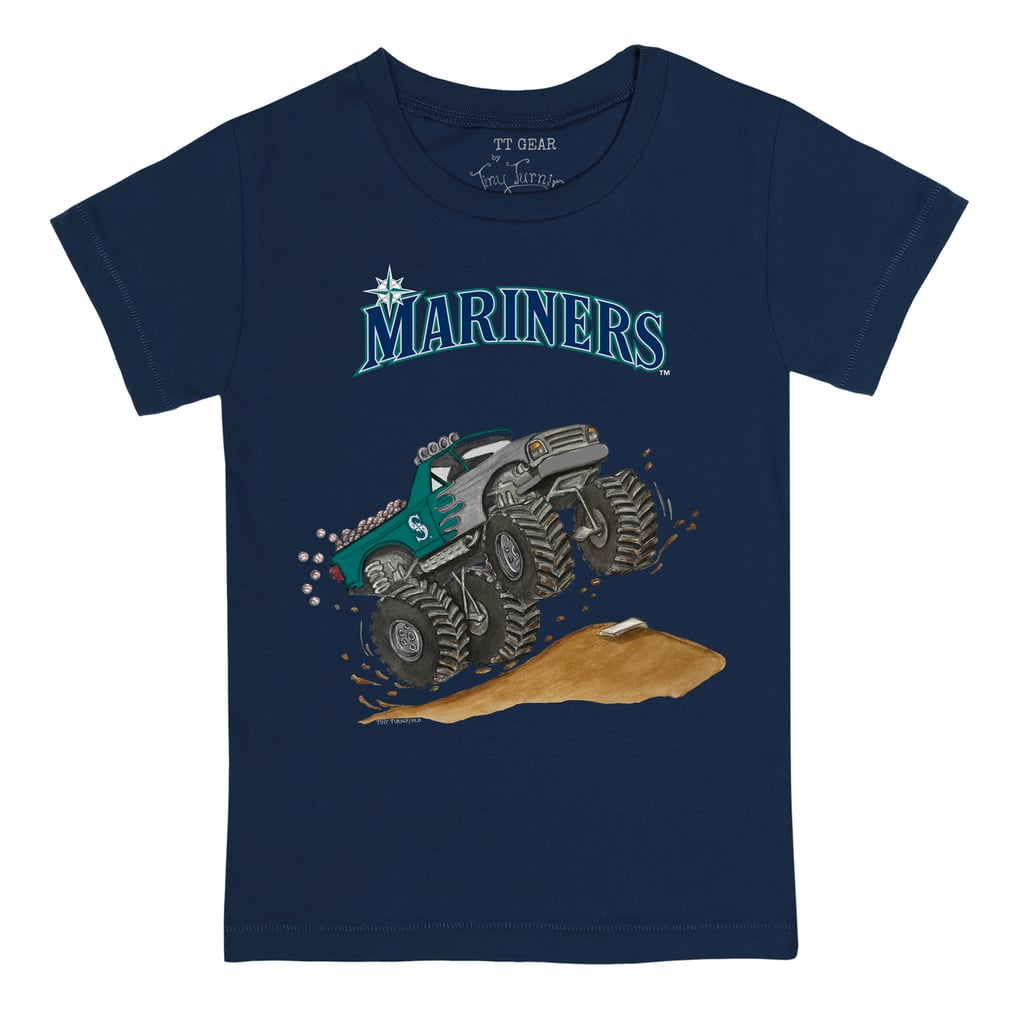 Seattle Mariners Tiny Turnip Toddler Monster Truck T-Shirt - Navy