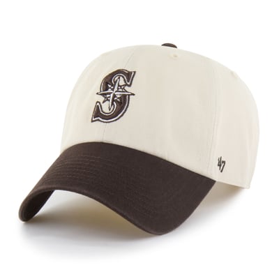  Seattle Mariners '47 Unisex Two-Tone Fashion Clean Up Adjustable Hat - Natural/Brown